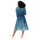 Image 4 of Blue microbes long sleeve midi dress