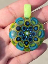 Image 2 of Green Dotstack Glass Pendant 