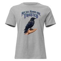Image 7 of Women's Relaxed T-Trust Your Instincts Raven Graphic Tee – Bold Gothic Raven & Hand Design