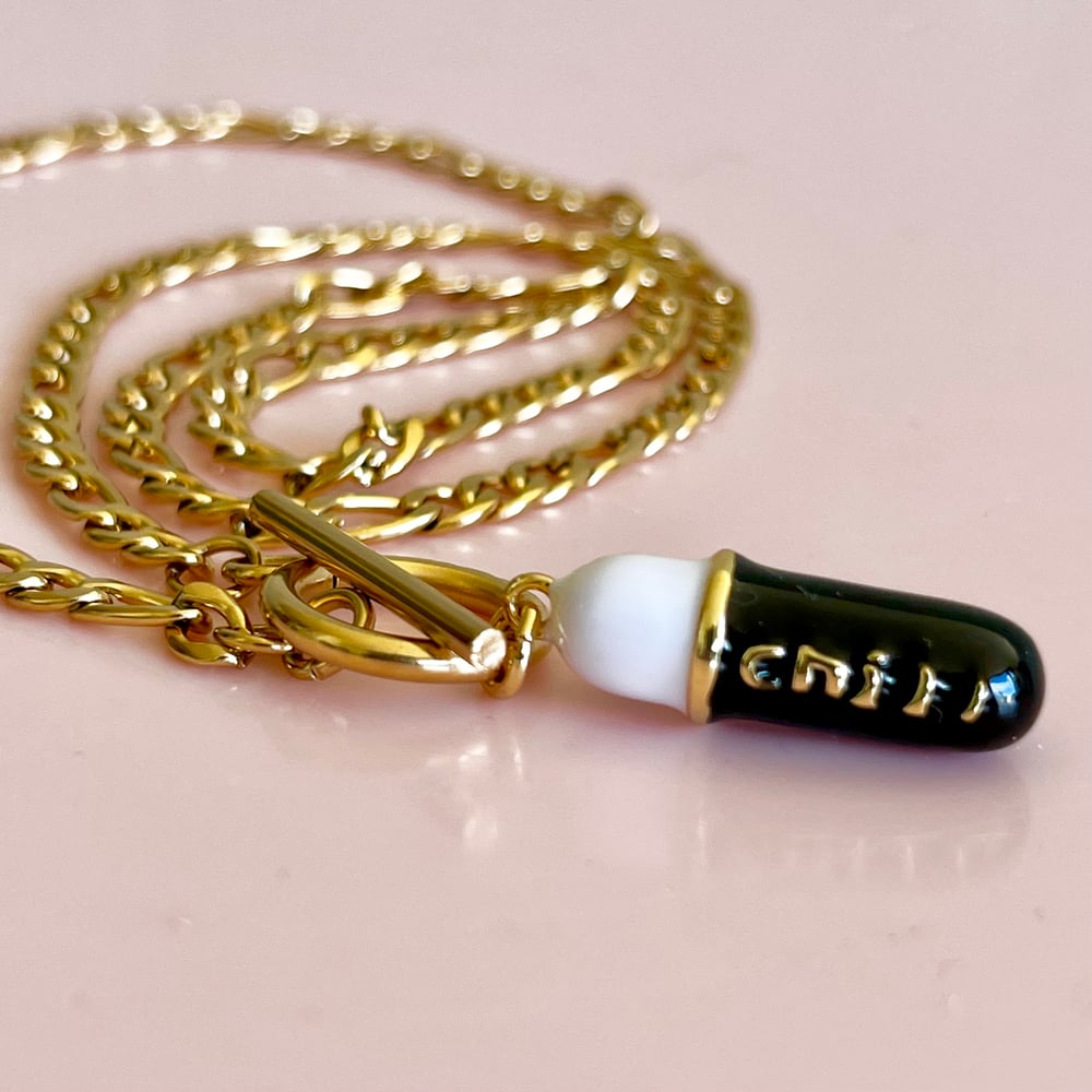 Image of Chill Pill Necklace - Black