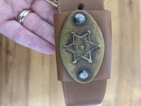 Image 2 of Tan Leather Sheriff Belt 