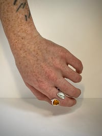 Image 3 of Ring mit grünem Amethyst und Bernstein