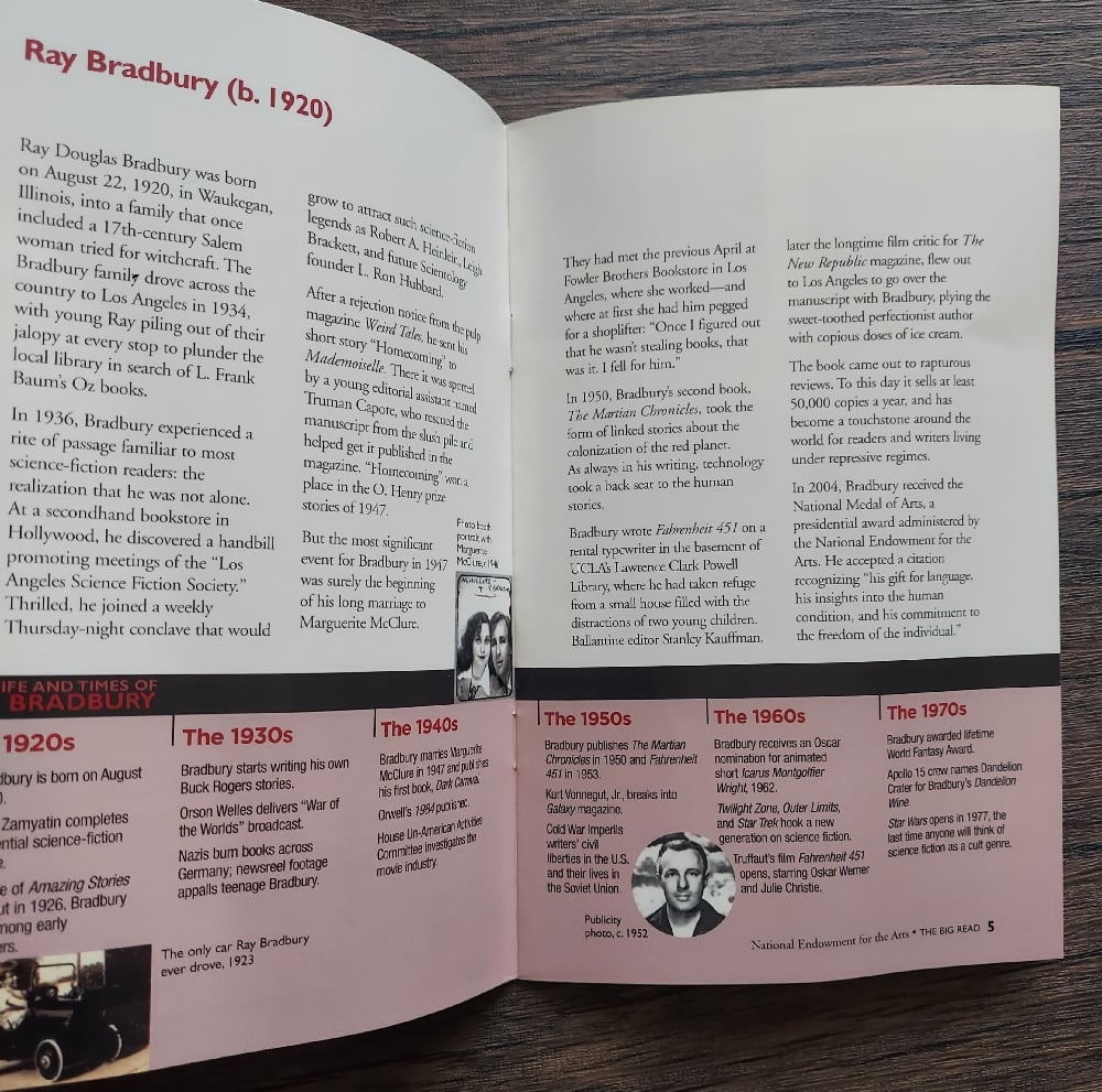 Ray Bradbury: Fahrenheit 451 NEA Reader’s Guide - SIGNED