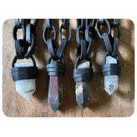 Image 1 of Leather Link Chain Necklaces - Kodiak Black Leather 