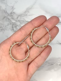smokey quartz and peridot hoops
