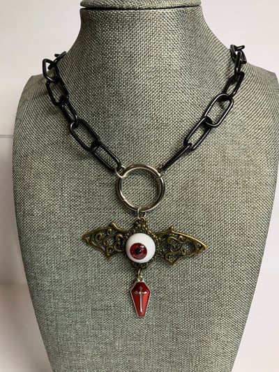 Image of Red Eye Bat O-Ring Necklace