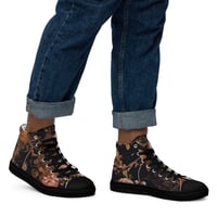 Image 6 of Dark Rose Gold Butterfly Design Goth Inspired Men’s High Top Canvas Shoes