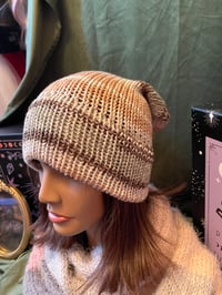 Image 2 of "Chill in Neutral" Hand-Knit Slouchy Beanie 