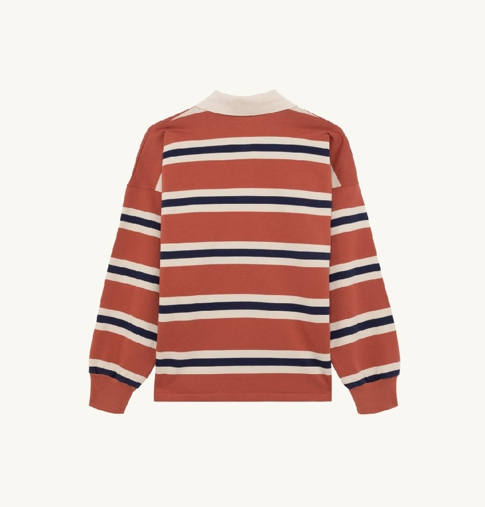 Image of AUTRY STRIPED RUGBY POLO RED