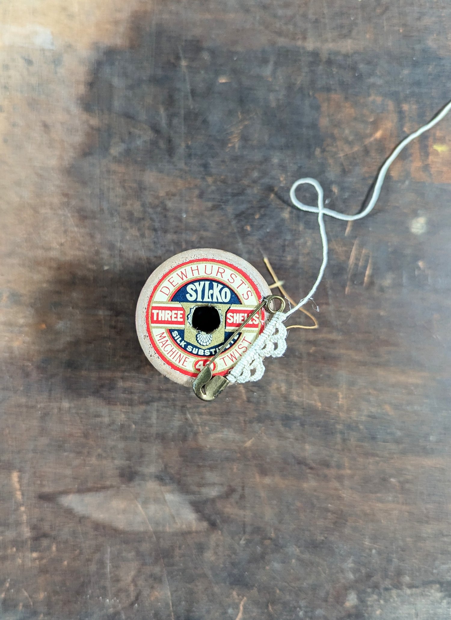 Image of Stitched notions: Cotton reel sculpture - needlelace 