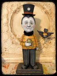 Image 1 of Vampire Dracula sculpture Halloween Folk Art Penny Grotz