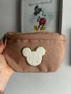 White textured Mickey shaped bum bag