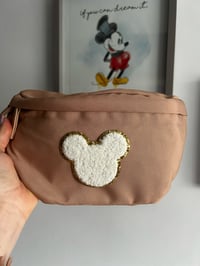 Image 1 of White textured Mickey shaped bum bag