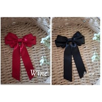 Image 2 of Long tail Triple satin bow 