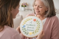 Image 3 of Bastidor bordado a mano “A mother’s love is forever” – Regalo para mamá (22cm)