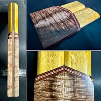 Image 1 of Giraffe Bone & Curly Koa Segmented Knife Scales