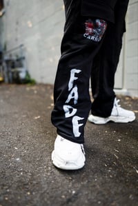 Image 3 of BLACK FADE FLAIR STACKED PANTS 