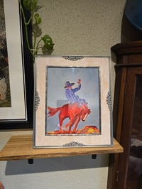 Image 4 of Riding Horseback in Oranges and Blues Framed Print