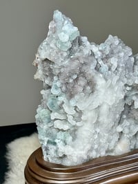 Image 18 of Druzy Quartz Crystal With Green Fluorite #452 