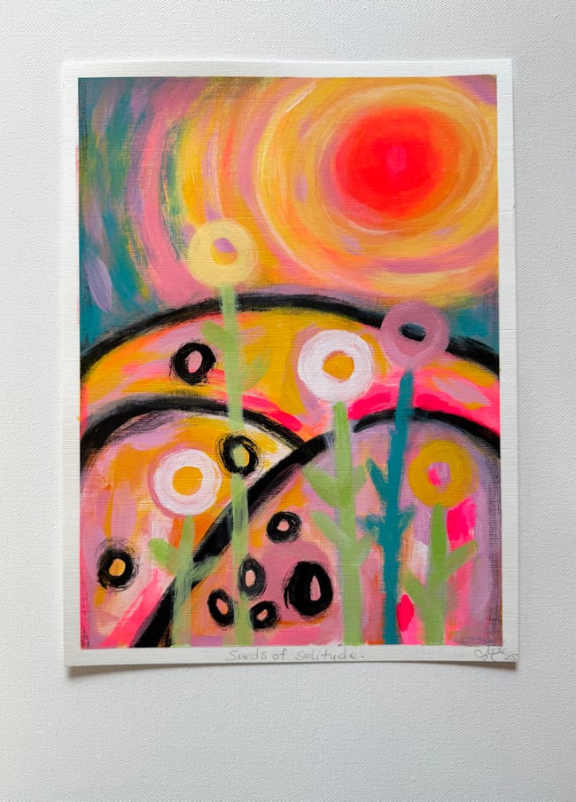 Seeds of solitude. Original paper painting.