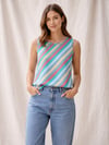 Diagonal Stripe Tank sizes 8-20 with free postage 
