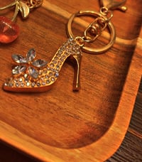 Bedazzled Gold Heel Keychain