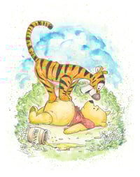 Winnie the Pooh and Tigger Signed Art Print