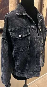 Image 4 of Vintage Black Cordoroy Bomber Jacket Nirvana