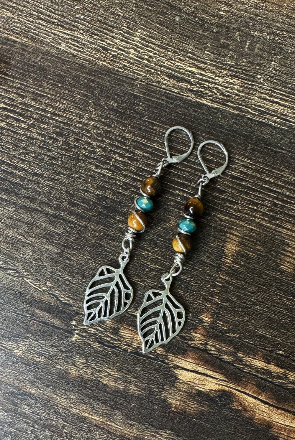 Image of "Ground & Connect" Earrings w/ Tiger's Eye