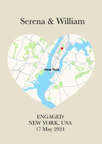Map Engagement/ Wedding Print 
