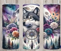 Dream catcher wolf 20oz tumbler