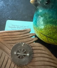 Image 2 of Round machine-cut needlepoint pin/pendant