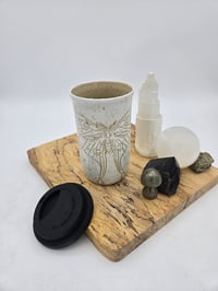 Image 3 of White Luna Moth Travel Mug