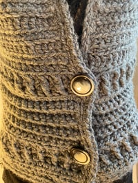 Image 5 of Chunky High Collar Lacy Crochet Sweater Vest