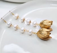 Image 1 of Pearl + Tulip Earrings 