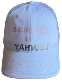 Image 3 of Heavenly Made Apparel Daughter Of Yahweh  Mesh Hat - Pink & White Adjustable
