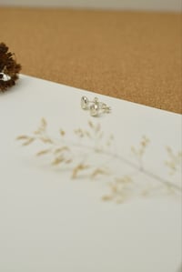Image 2 of Recycled organic shape silver stud earrings 
