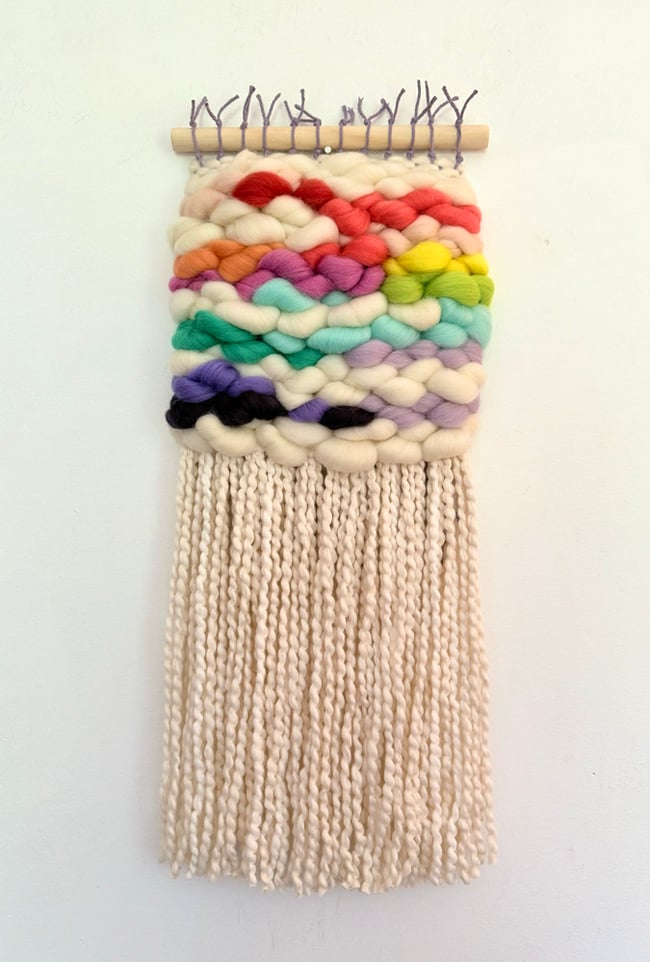 Rainbow Cloud. Woven wall hanging. 