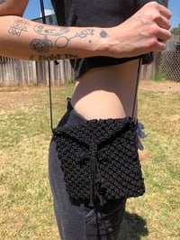 Image 2 of Black Macramé Purse