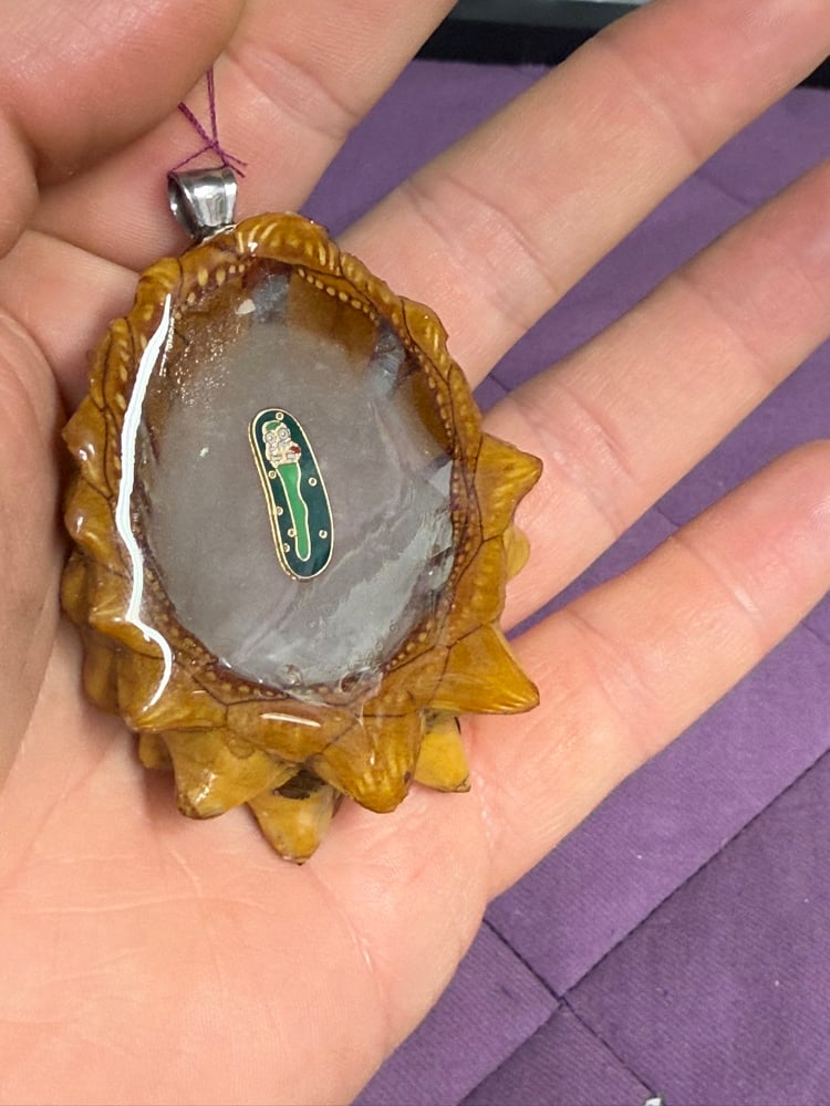 Image of Pickle Rick Pinecone Charm | Handmade PNW Resin Jewelry | #98