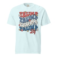 Image 3 of Retro Trump 24 Flowers Unisex garment-dyed heavyweight t-shirt