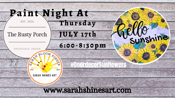 Image of Paint Night At The Porch #doordecorSunflower
