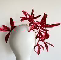 Image 4 of Red raffia flower headpiece SOLD