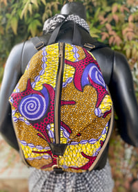 Image 1 of Designs By IvoryB Backpack Ankara Purple Swirl 