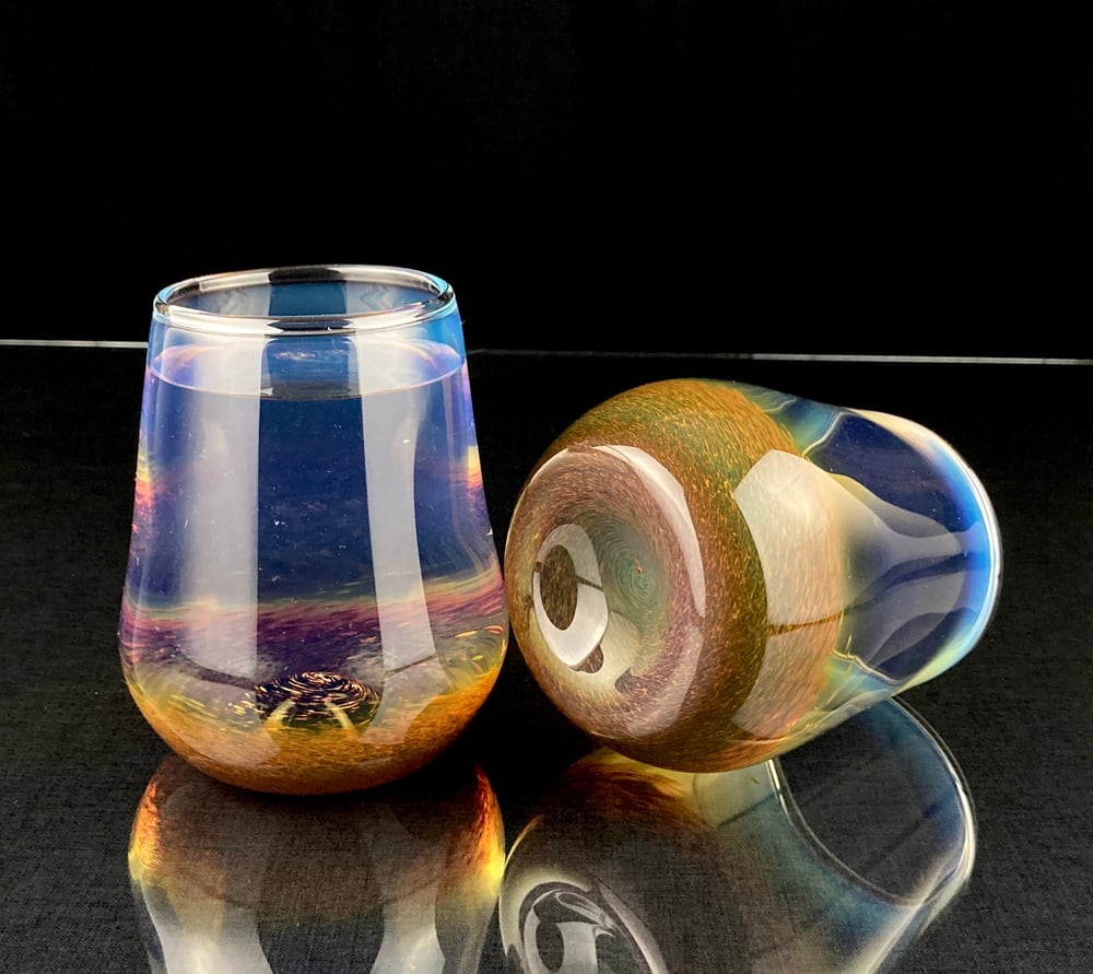 Image of Frit Tumbler - Blue Exotic set no.1