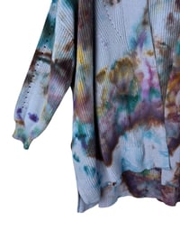 Image 2 of 3X PLUS Snow-Dyed 100% Cotton Chunky Knit Cardigan in Earthy Dye