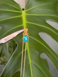 Image 5 of Gold Chrysocolla Oval Crystal Necklace