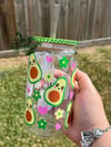 Cute Avocado Glass Cup