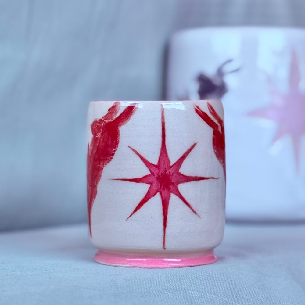 image of red rabbit cup