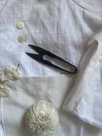 Image 4 of white linen upcycled shirt